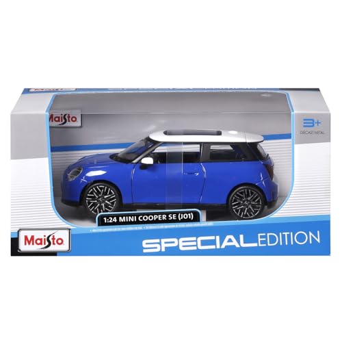 Maisto 1/24 Scale Mini Cooper SE (J01) Blue / Diecast Model Car, Finished Model 32926