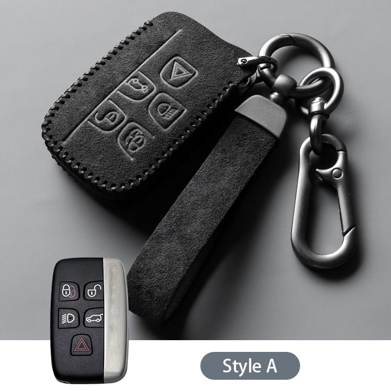 Kožené semišové pouzdro na klíč od auta Kryt pro Land Rover Discovery Sport Evoque Defender 4 Freelander 2 Jaguar XF XJ XJ