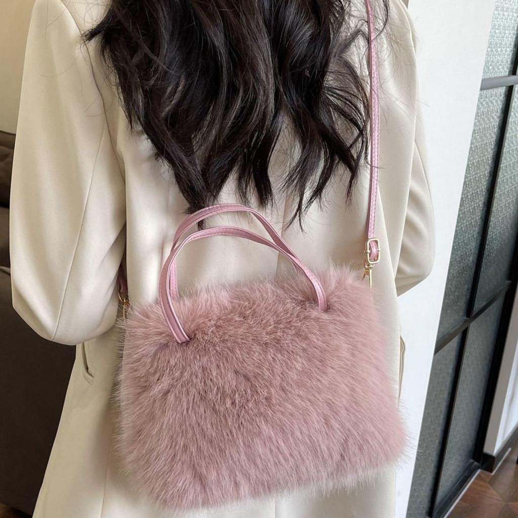 Weiche Flauschige Umhängetasche für Damen - Herbst Winter Schulterhandtasche