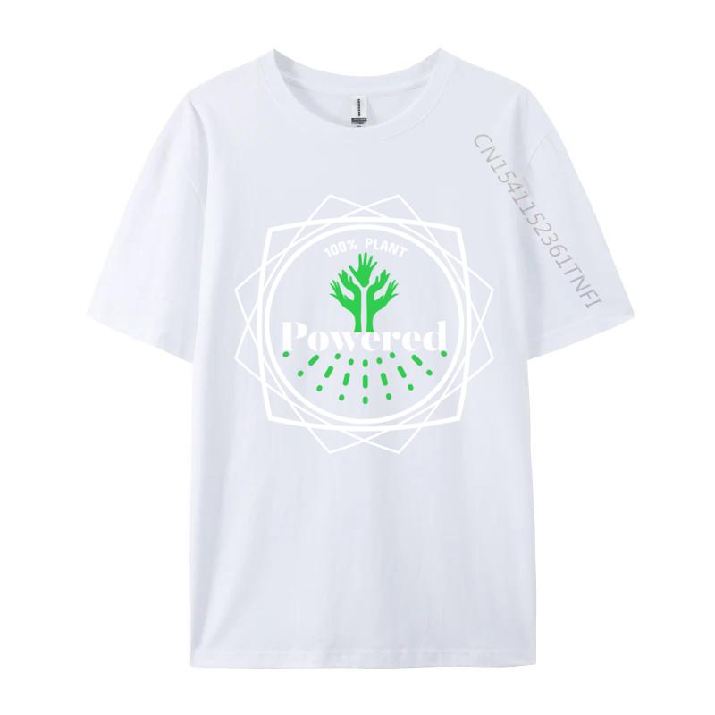 Funny Vegan Vegetarian 100 Percent Plant Based Powered Crazy Combed Cotton Casual Tops Tees High Quality Unisex TShirt S