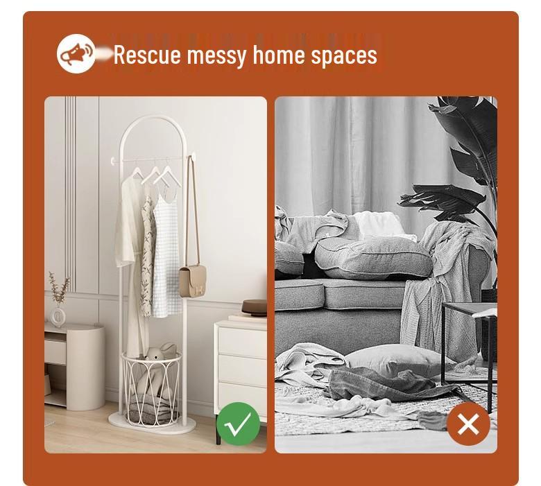 Elegant Utrymmesbesparande Golvställ för Kläder & Rockar med Förvaringshyllor