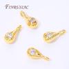 11x5mm 18K Gold Plated Drop Pendants For Jewelry,Brass with Zircon Charms For Bracelets Making Accessories,DIY Earrings Findings