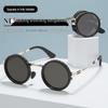Adjustable ND9 Light Reduction Foldable Sunglasses with Manual Rotating Polarized Lenses - Punk Style