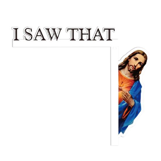 Yousheng Jesus Door Frame Decor Wooden I Saw That Easter Door Corner Decoration Home Door Sitter Corner Ornament Gift for Christian Lovers