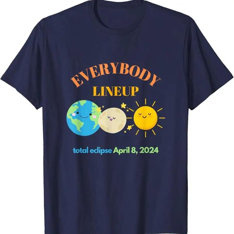 

Everybody Lineup Total Solar Eclipse April 8 2024 Cute Cartoon Graphic T Shirt 4XL