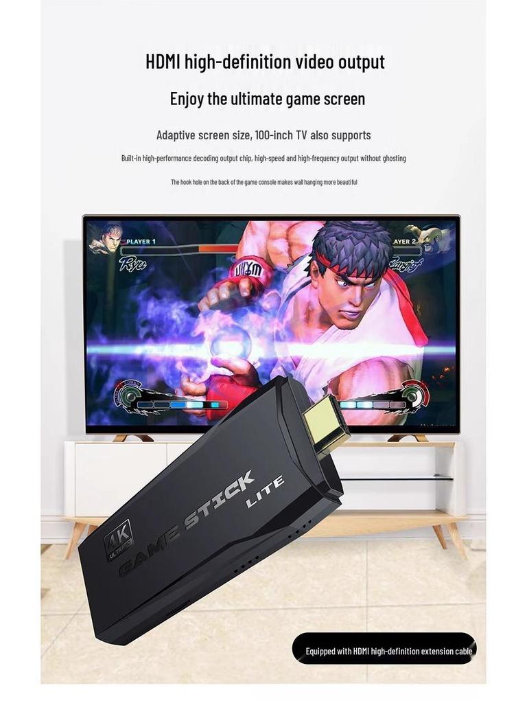 M15 4K HD Home Game Console with Dual Wireless Joysticks for TV & PC