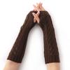 Botvotee Y2k Accessories Arm Warmers Sleeves for Women Winter Knit Hollow-out Triangle Long Sleeve Holder Fingerless Gloves