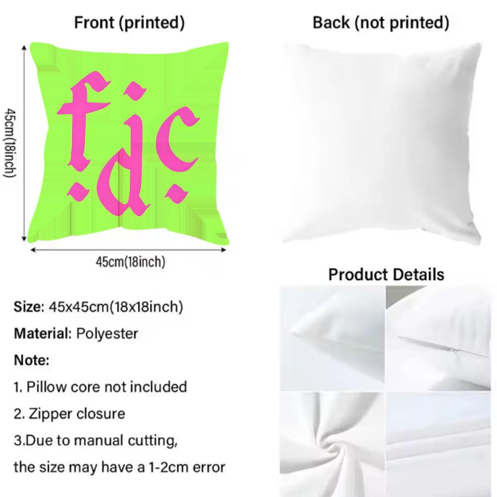 Band F-Fontaines D C Romance Cushion Cover Reversible Plush Pillow Cover – For car, sofa, bedroom, perfect as a gift.