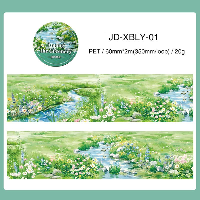 

JIANWU Leisure Walk on The Garden Series Vintage Plant Flower Landscape Material Collage PET Tape Creative Journal Stationery