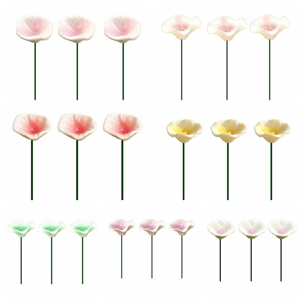 3pcs Flower Shape Bee Butterfly Water Dispenser Ceramic Bee Watering Station  Outdoor Use