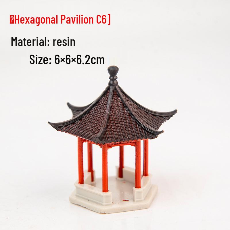 Ancient Architecture Bonsai Pavilion Ornament for Fish Tank and Aquaterrarium Landscaping