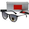 A Full Set of Packaging Men's and Women's Jindian Round Small Frame Glass Sunglasses High-quality Men's Casual Fashion Sunglasses