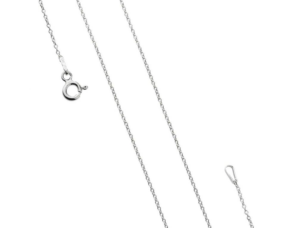 Short Silver Thin Women' Classic Anker Chain 1.3mm Choker 35