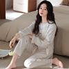 Pajamas women spring and autumn autumn pure cotton long-sleeved mother autumn cotton middle-aged large-size cardigan loungewear set