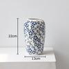 Neoclassical Blue and White Porcelain Vase Table Decoration Floral Print Texture Flowers Arrangement Vases Room Aesthetic Decor
