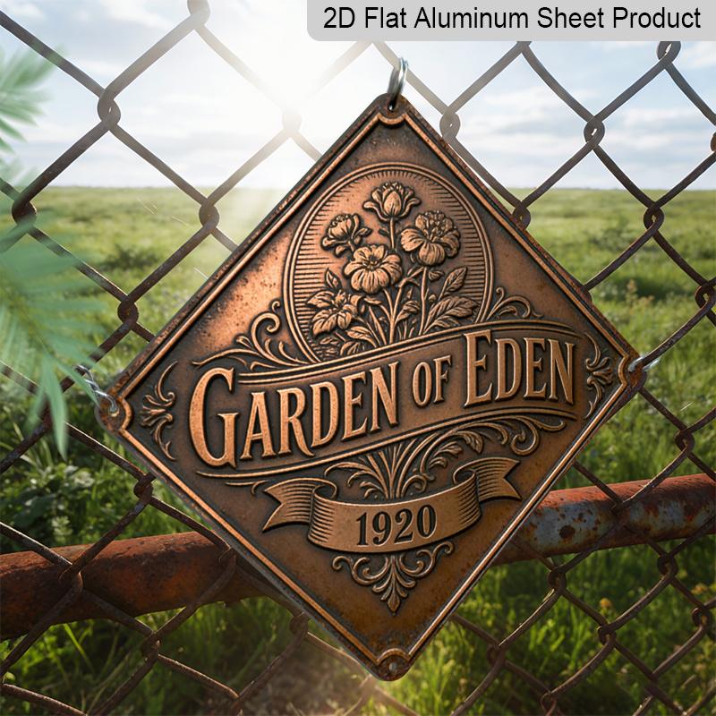 2D Flat -1pc Classic Floral Badge Theme In 2D Design, This Decorative Gift Is Perfect for Gardening Enthusiasts. It Features a Vintage Metal Sign