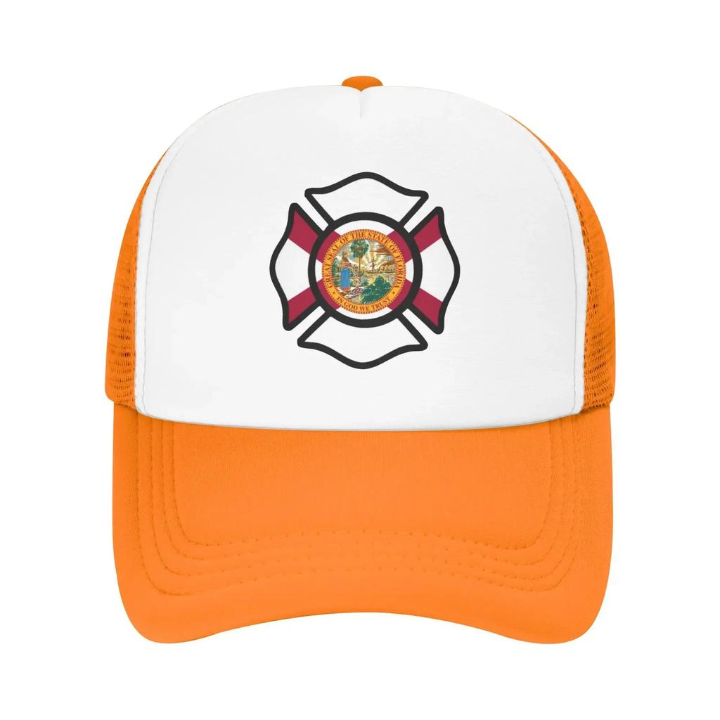 Florida Firefighter Maltese Cross Sport Mesh Baseball Caps For Mens  Camping Female Beach Sun Hat Trucker Cap