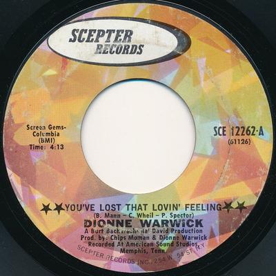 7inch Record DIONNE WARWICK  Youve Lost That Lovin Feeling  W SCE12262 SCEPTER RECORD 1969 US SoulFunk Used