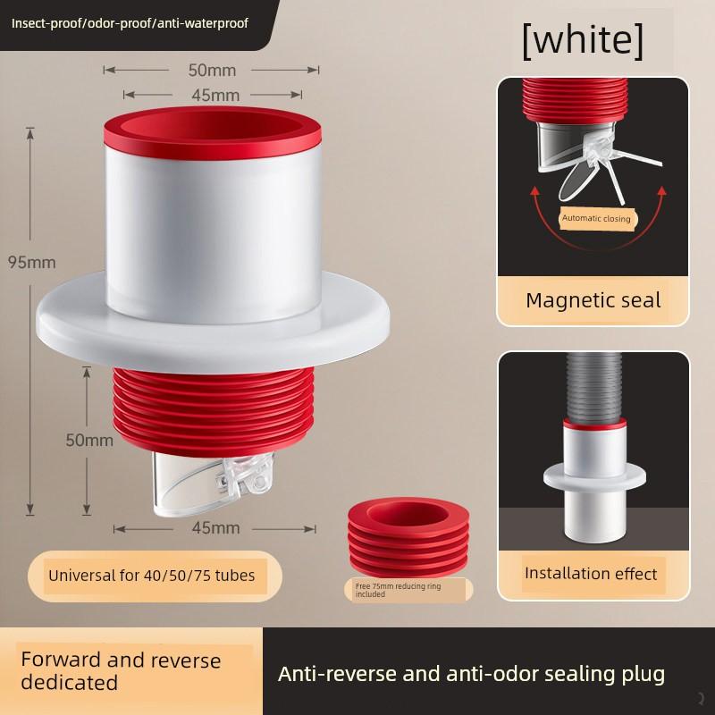 Kitchen Drain Pipe Three-Way Connector, Sink Five-Way Connector, Water Purifier Drainage Pipe, Anti-Odor Diverter