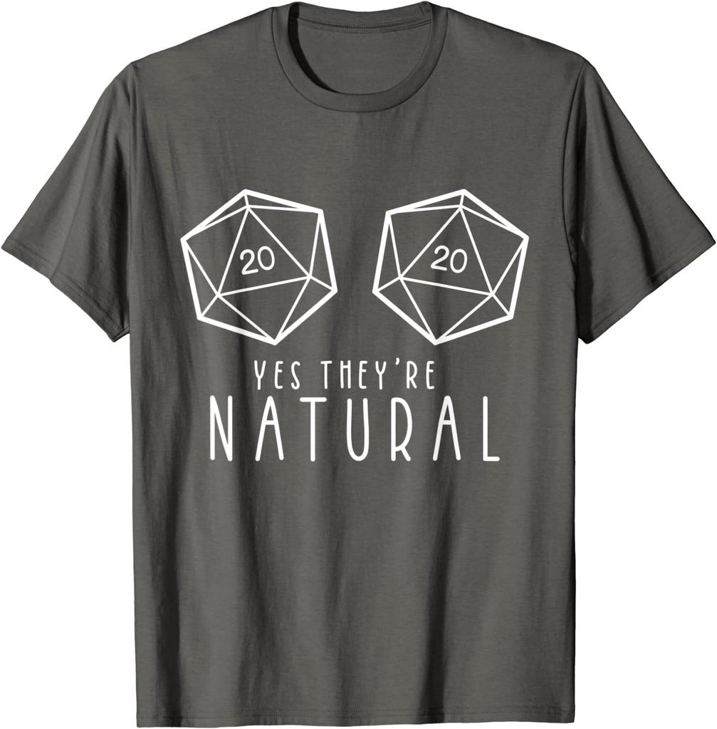Yes They're Natural Funny RPG Gaming DM Gift T-Shirt Casual Tops Shirt Cotton Mens T Shirts Casual Oversized