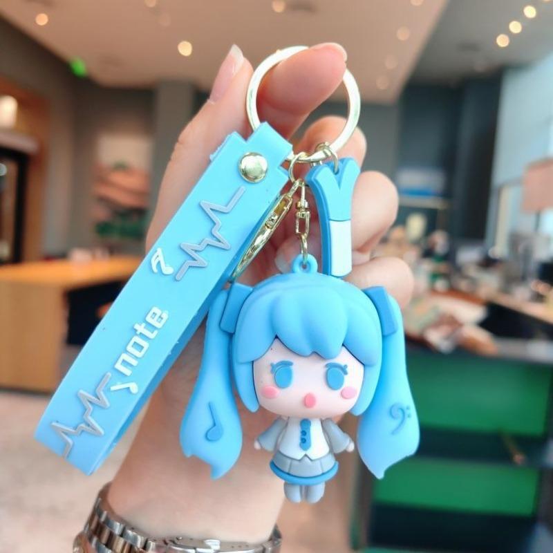 New Style Cartoon Hatsune Miku Keychain Pendant Q Version Cute Beautiful Girl Car Keychain Cute Bag Keychain Couple Pendant