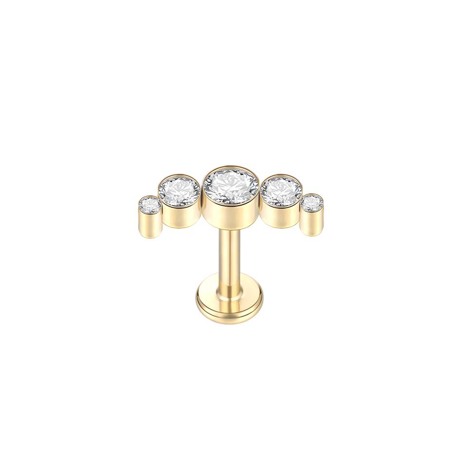 1Pc G23 Titanium Ear Tragus Cartilage Helix Daith Piercing Stud Earrings for Women Internal Thread Labret Piercing Lip Ring 16G