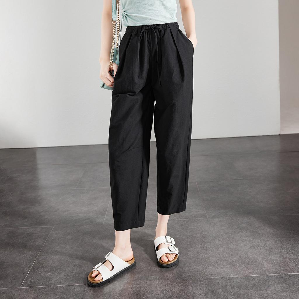 Wrinkle Elastic Waistband Thin Casual Pants for Women In Summer 2026, Fashionable, Loose and Versatile, Slimming Harun Pants