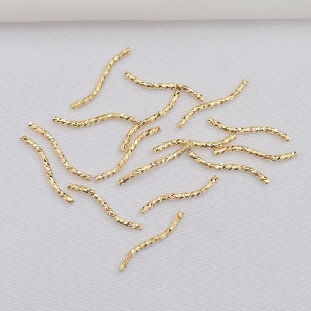 100pcs 18K Gold Bag, Color-Preserving Elbow, Gypsy Pattern Cut Diy Production, Bracelet, Necklace, Connector, Jewelry Accessories.