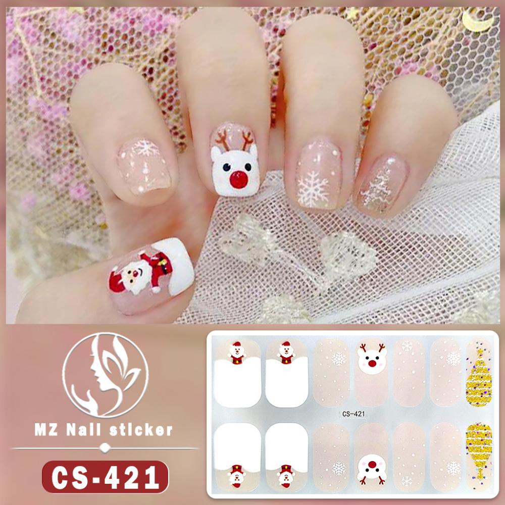 Christmas Waterproof No-bake Gel Nail Polish Film Full Sticker European and American Style Nail Film Sticker Nail Film Sticker