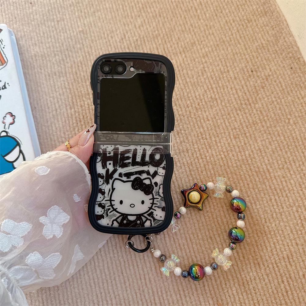 Etui ochronne Hello Kitty do składanego telefonu Samsung Galaxy Z Flip7/6/5/4 z smyczą