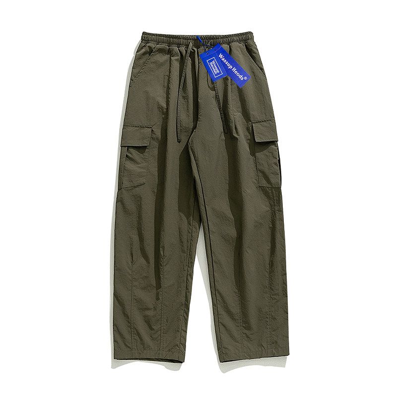 

Wassup Outdoor Hiking Thin Straight Cargo Pants Men s Spring and Summer All-Match Japanese-Style Retro Couple Street Loose Pants Dark Army Green XXL