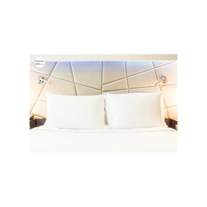 Taies d'oreiller en coton - Hosteline - Lot de 2 - 50x75 cm - Multicolore - Lavage à la main - 200 Fils - Uni