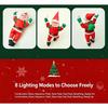 LED Christmas Parachute Light with Santa Claus Hanging Xmas Lamp for Outdoor Roof Balcony Porch Fence Tree Home Holiday Party Decor Ornaments