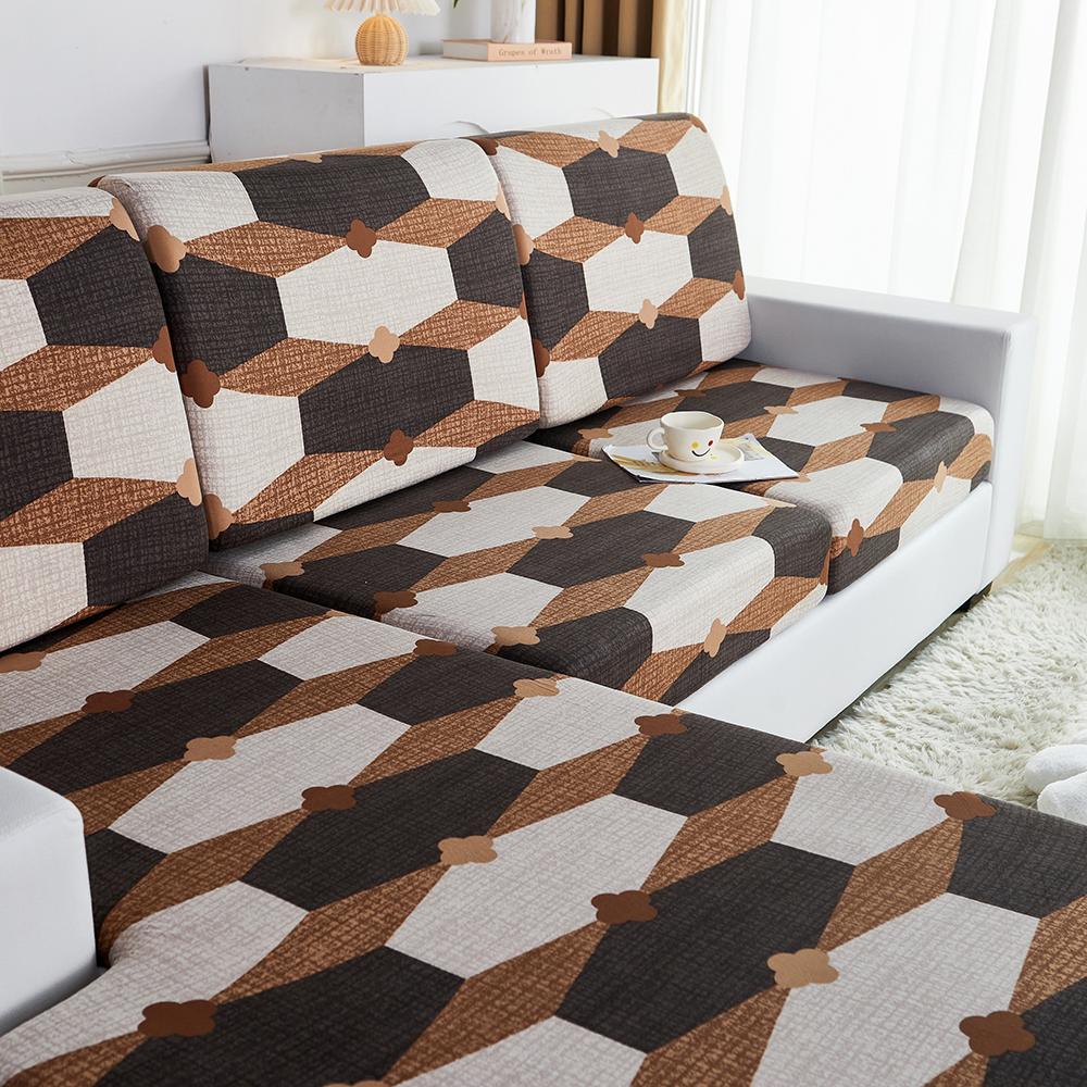 Printing Sofa Cushion Covers Elastic Cover Protective For Living Room Office Washable Removable L -Shaped Sofa Seat Covers Hotel