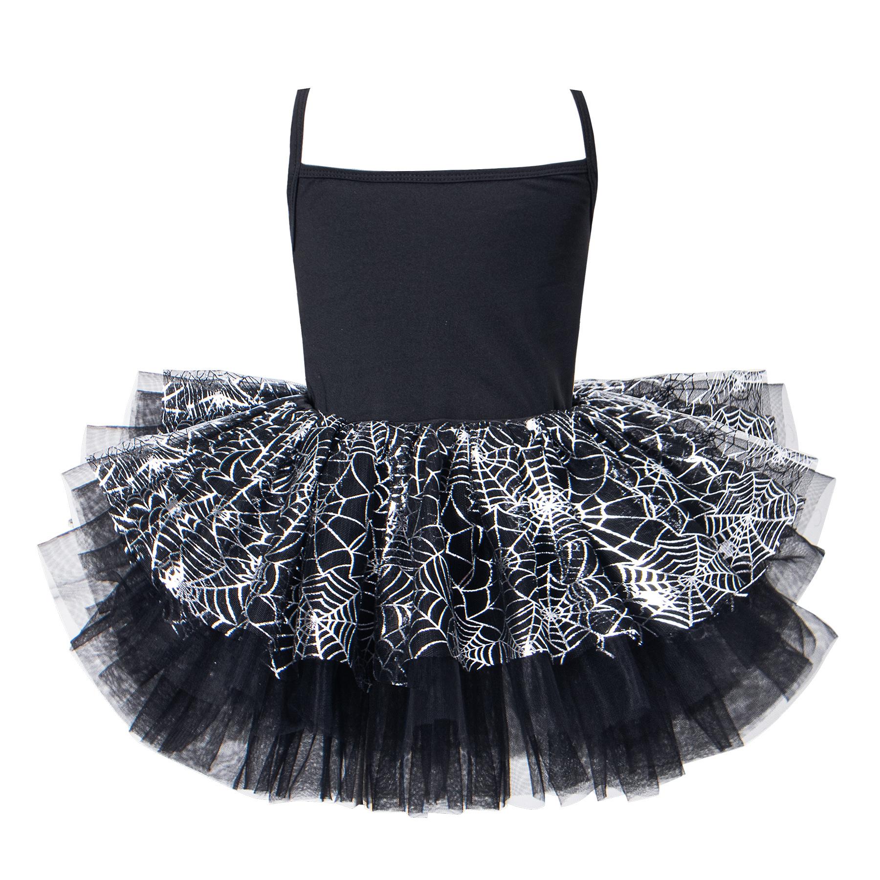 

Children S Dance Dress Printed Strap Ballet Dress Halloween Children S Performance Dress 90cm чёрный