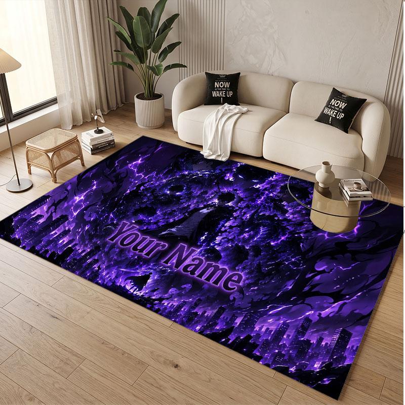 Custom Name Crystal Velvet Rug,Solo Leveling Comfortable Anti Slip Floor Mat For Room Decoration