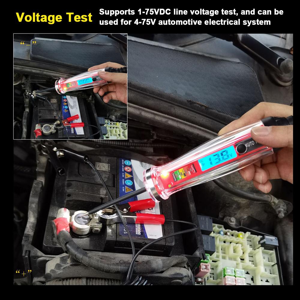 Electrical Test Pen Bipolar Automotive Wiring Tester Digital LCD Automobile Power Tester 1 75V Car Power Tester