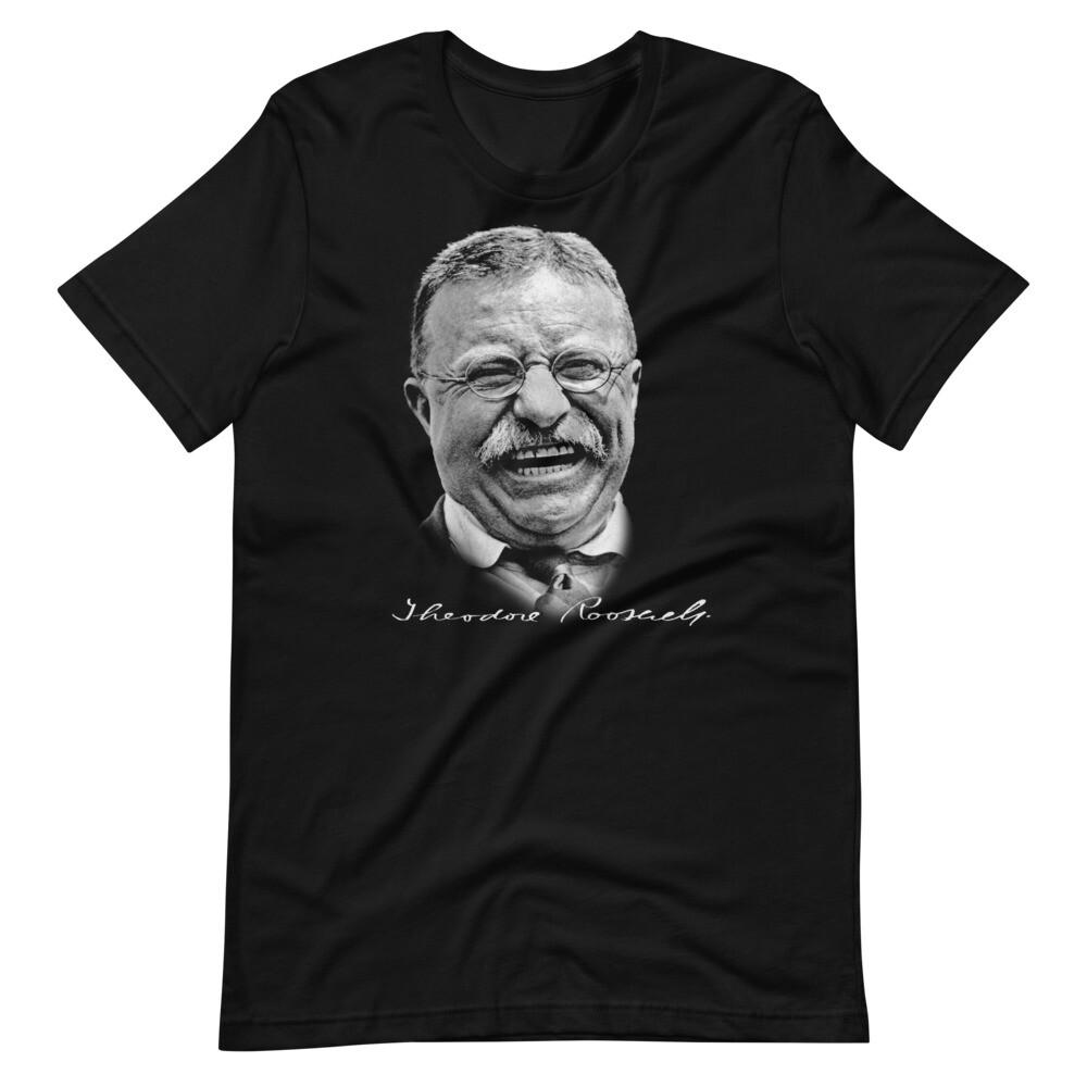 Theodore Roosevelt Teddy Black Graphic Tee Short-Sleeve Unisex T-Shirt Unisex T-Shirt M