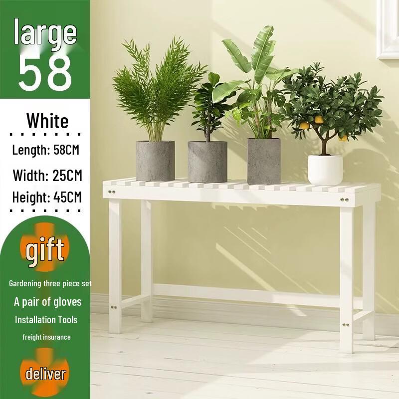 Anti-Corrosion Solid Wood Bench Flower Stand