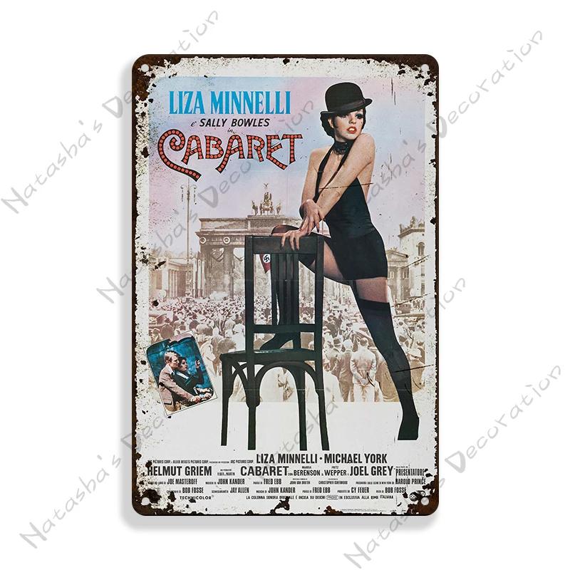 Cabaret Poster Music Movie Metal Sign Decorative Plate Home Restaurant Bar Club Wall Decor Vintage Metal Poster Industrial Decor
