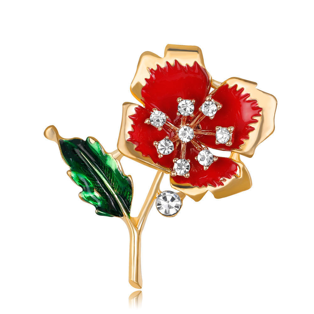 Fashionable High-end Women Flowers Brooch All-match Elegant Sparkling Rhinestone Breastpin Pin Party Jewelry Christmas Gift