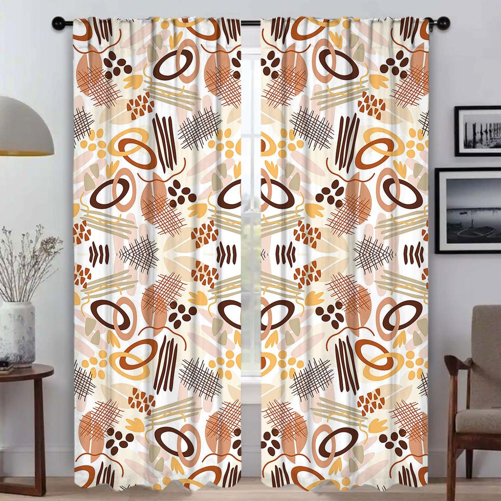 Art Pattern Home Interior Curtains Living Room Halloween Decoration Curtain Shades Tulle Bedroom Partition Darkening For Great Made Of Polyester