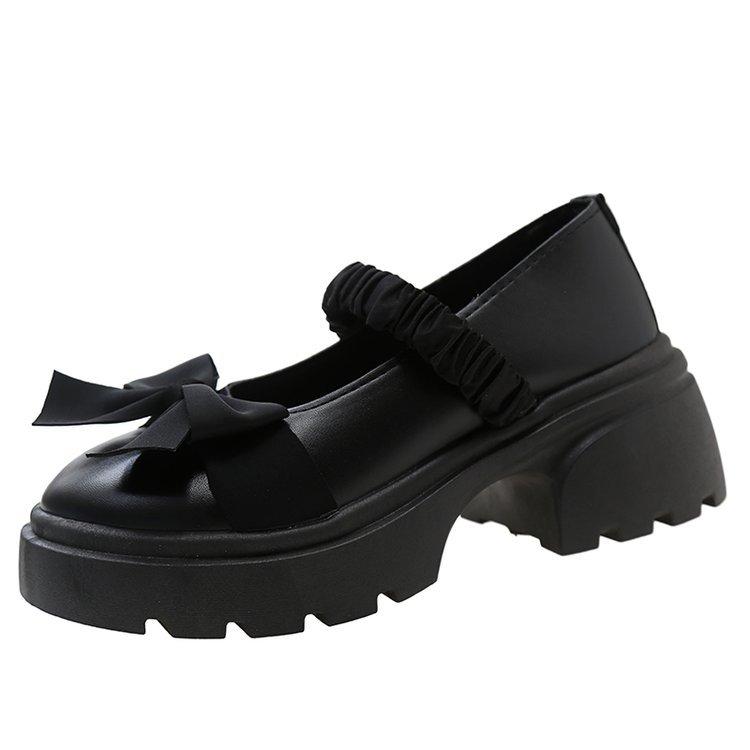 [Ushilai] Platform Mary Jane Shoes Women's Summer 2025 New French Muffin Bow Sweet Single Shoes