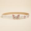 Butterfly Belt for Dress Adjustable Pin Buckle Waist Belt Rhinestones Buckle Wide Waist Belt Ladies Skirt Belt