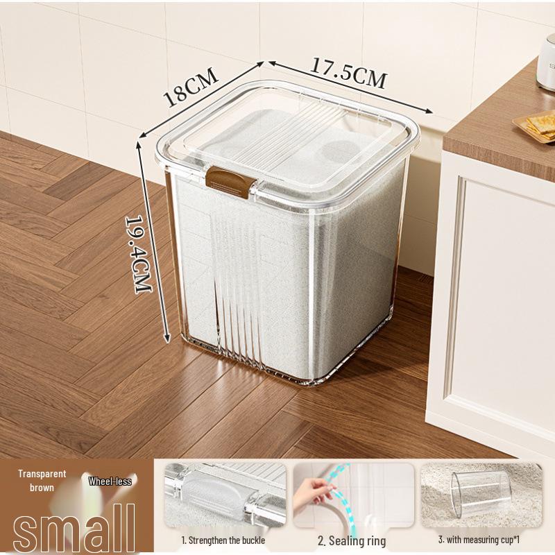 Rotatable Household Rice and Grain Storage Box: Insect & Moisture-Proof, Sealed, Compartmented Bucket