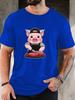Pig Butcher Cutting Steak Graphic Unisexs Crew Neck Short Sleeve Tee Soft Summer Streetwear Top For Unisex Daily Outdoor Casual Wear