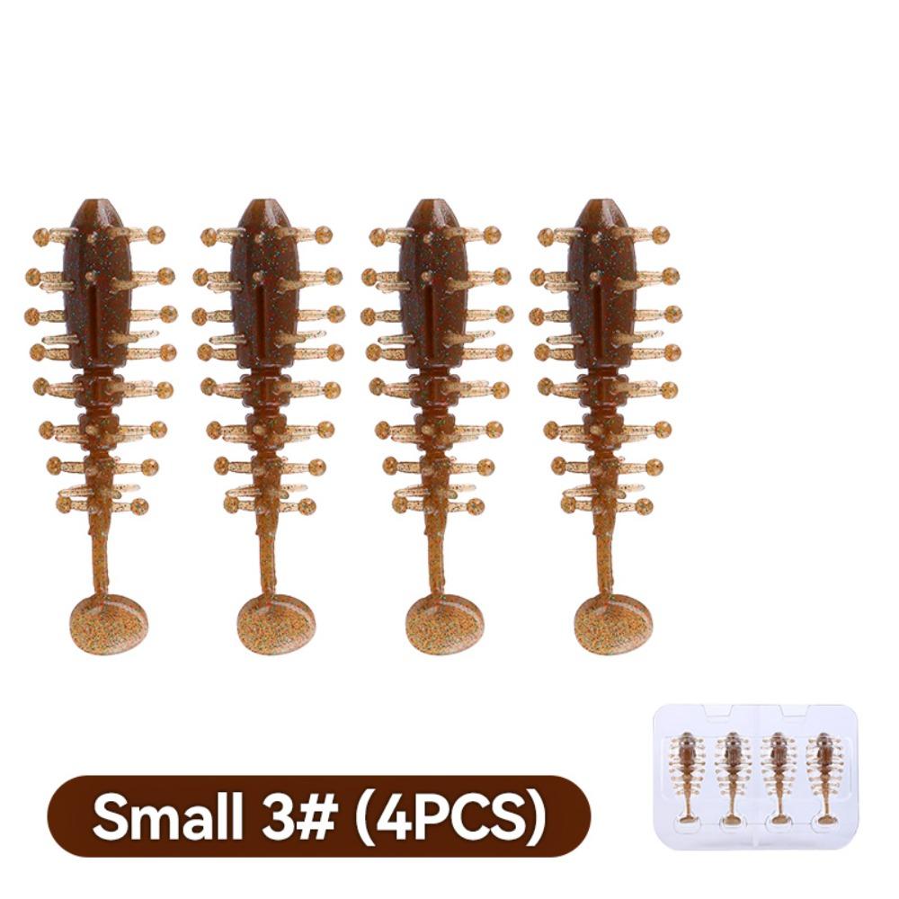 4Pcs/Set 6cm 2.3g Sea Cucumber Lure Floating Soft Fishing Lure  Freshwater Fishing C