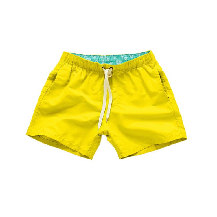 Mens Swim Trunks with Side Pockets Summer Casual Solid Color Beach Shorts Quick Dry Lightweight Board Shorts Swimwear Swimsuit