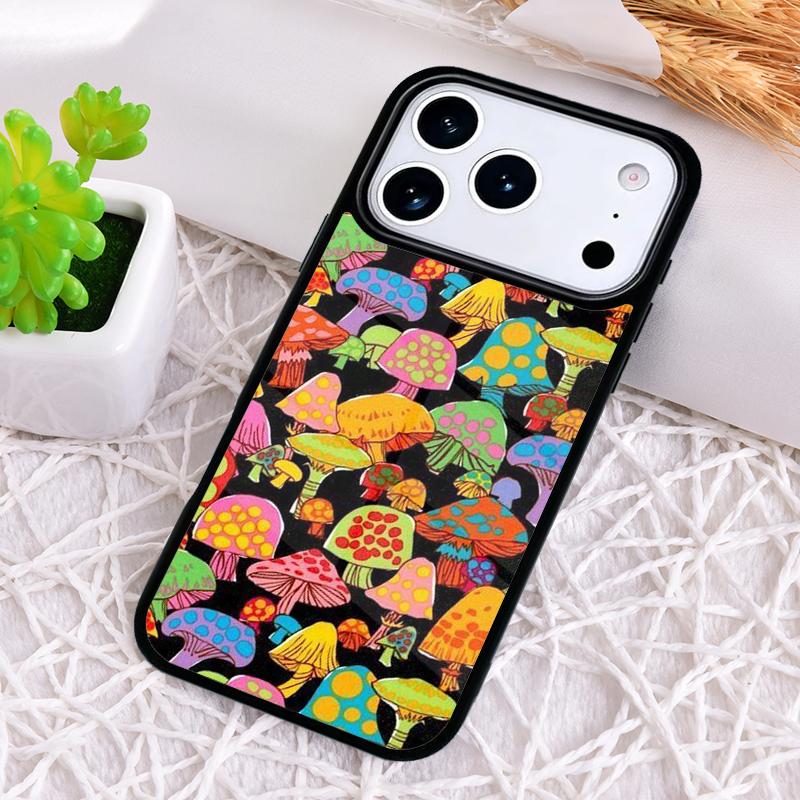 Hippie Mushroom Frog Shrooms Soft Phone Case for iPhone 17 Air 16 15 11 12 14 13 Pro Max Shockproof Cover