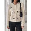 TIFICY Women's Fashion Casual Fall Winter Flower Pattern Print Long Sleeve O-Neck Sweaters